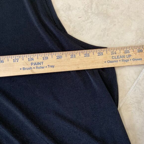 Fern Dratten Slinky Knit Duster Women’s OS  2 button Sleeveless Black travel - Picture 8 of 10